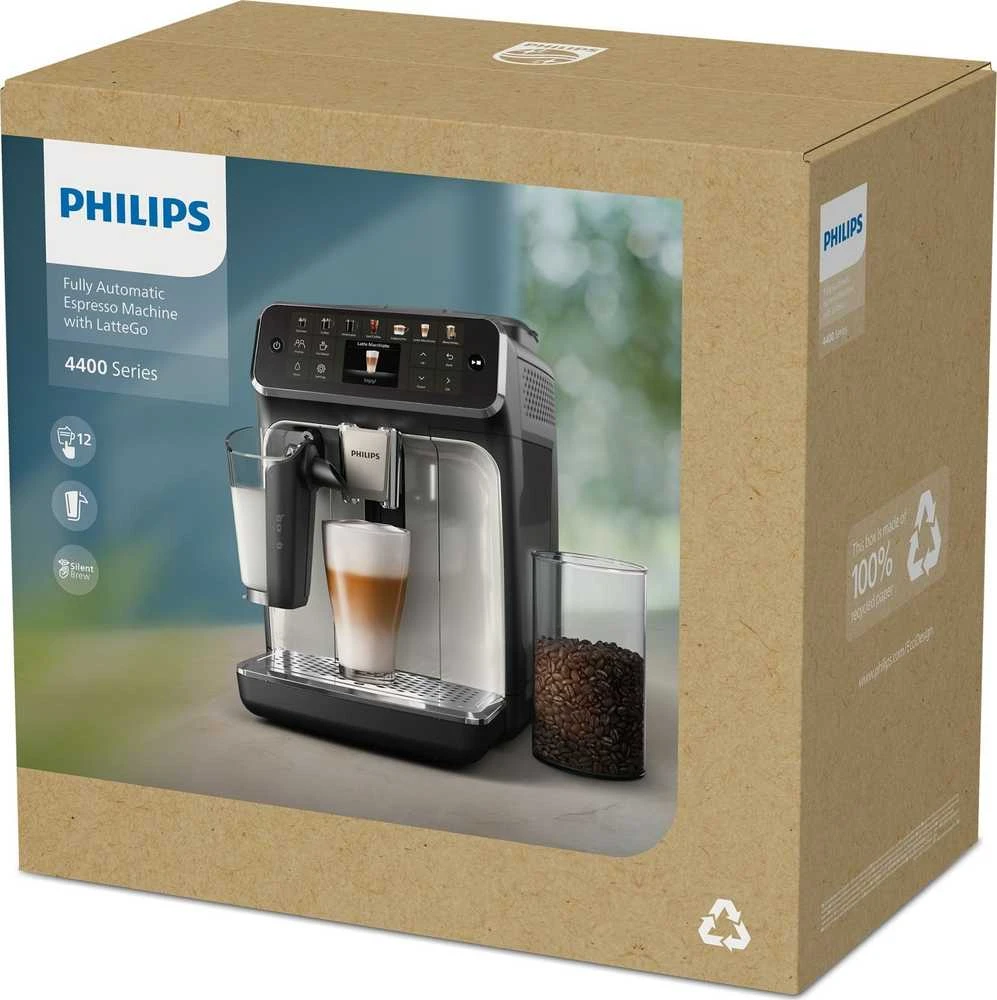 Kavos aparatas Philips Espresso Aparatas | EP4446/70 | Slėgis 15 bar | Su pieno plakikliu | Pilnai Automatinis | 1500 W | Juodas/Sidabrinis