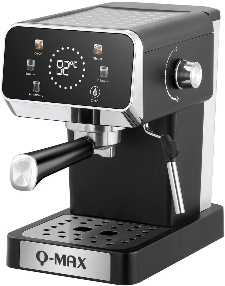 QMax Q-Max slėginis kavos aparatas su ekranu 20 Bar Espresso juodas