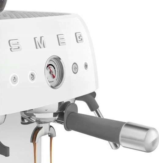 Kavos Aparatas - Smeg Espresso Aparatas su Integruotu Malūnėliu Dviejų Termoblokų Baltas
