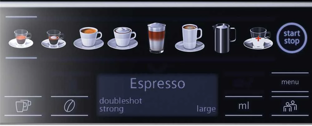 SIEMENS Kavos aparatas TE655203RW Slėgis 15 bar, Su pieno plakikliu, Automatinis, 1500 W, Juodas/ stainless steel