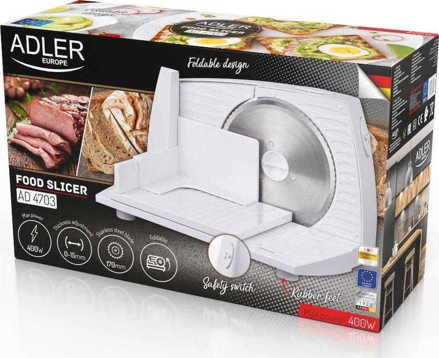 Adler | Maisto pjaustyklė | AD 4703 | Baltas | 150 W