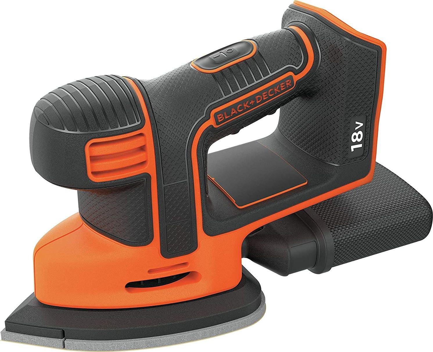Black & Decker Juodas & Decker Akumuliatorinis trikampis šlifuoklis Juodas & Decker BDCDS18N-XJ; 18 V (be akumuliatoriaus ir pakrovėjo)