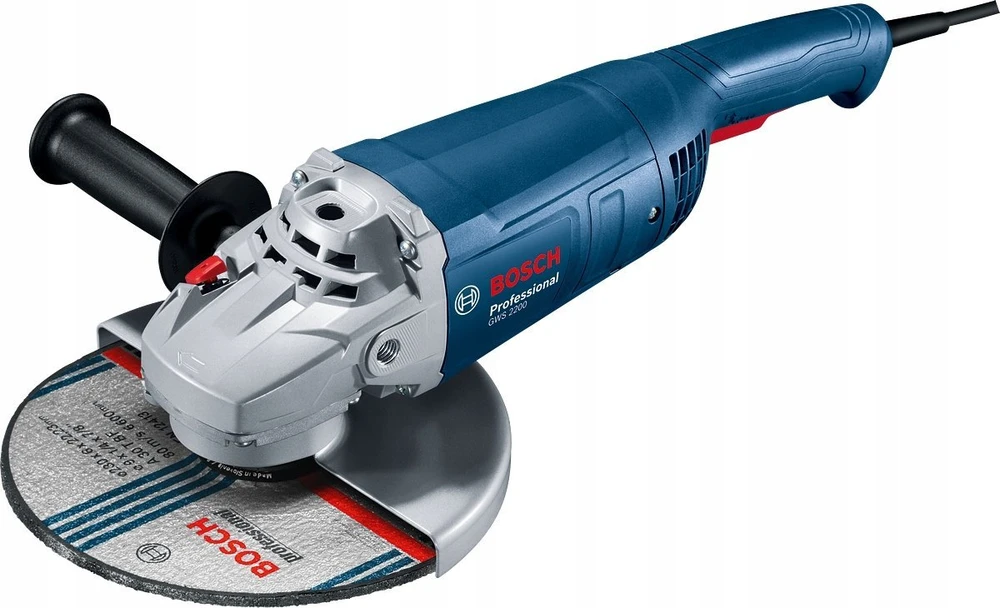 BOSCH kampinis šlifuoklis 180mm/2200W GWS 2200-180 WŁĄCZNIK ŁOPATKOWY