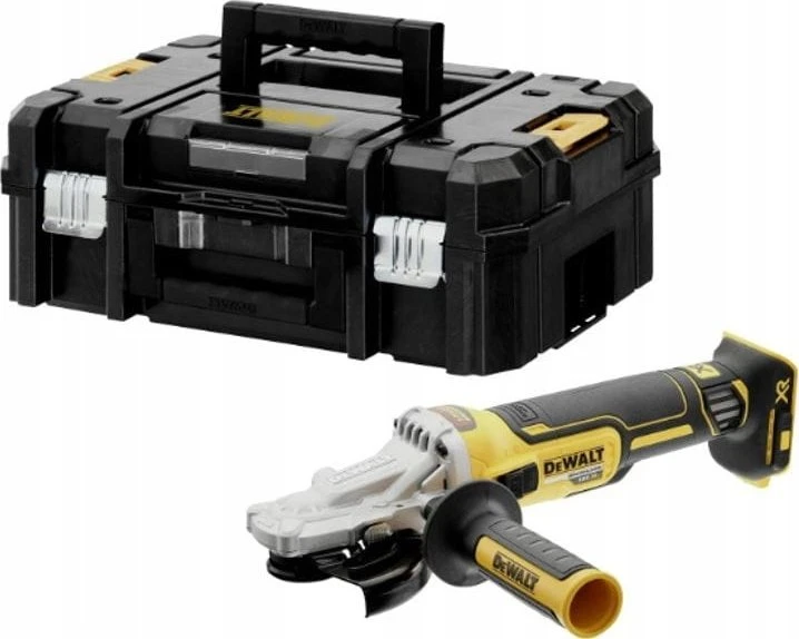 Dewalt akumuliatorinis kampinis šlifuoklis su plokščia galvute 18 V, 125mm (DCG405FNT-XJ)