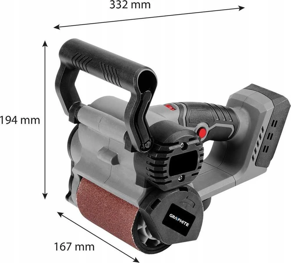 Plokštuminis šlifuoklis Graphite 58GE137; 18 V (be akumuliatoriaus ir pakrovėjo)