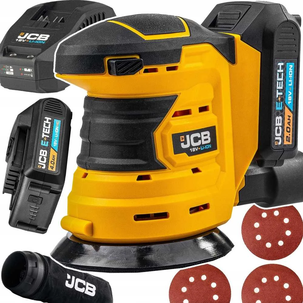 Ekscentrinis šlifuoklis JCB 18OS-2XB-E; 18 V; 1x2,0 Ah akum.