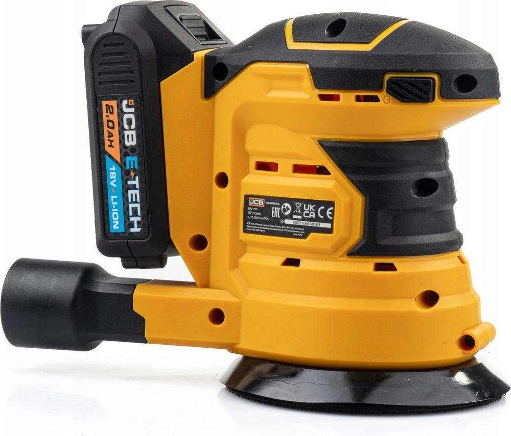 Ekscentrinis šlifuoklis JCB 18OS-2XB-E; 18 V; 1x2,0 Ah akum.