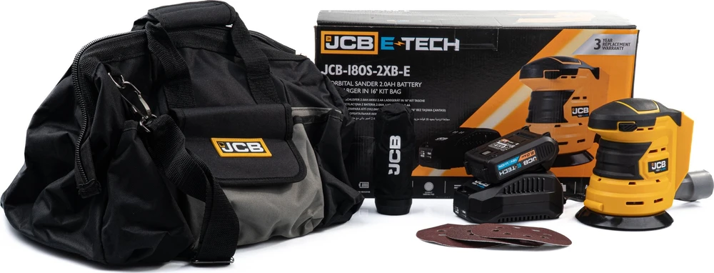 Ekscentrinis šlifuoklis JCB 18OS-2XB-E; 18 V; 1x2,0 Ah akum.