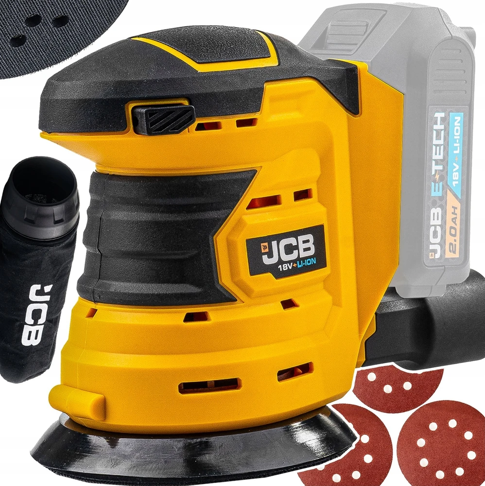 Šlifuoklis JCB Šlifuoklis oscylacyjna akumuliatorinė 18V 5" (be akumuliatoriaus ir kroviklio)