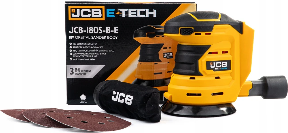 Šlifuoklis JCB Šlifuoklis oscylacyjna akumuliatorinė 18V 5" (be akumuliatoriaus ir kroviklio)