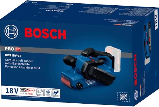 Akumuliatorinis juostinis šlifuoklis BOSCH GBS 18V-75 Solo