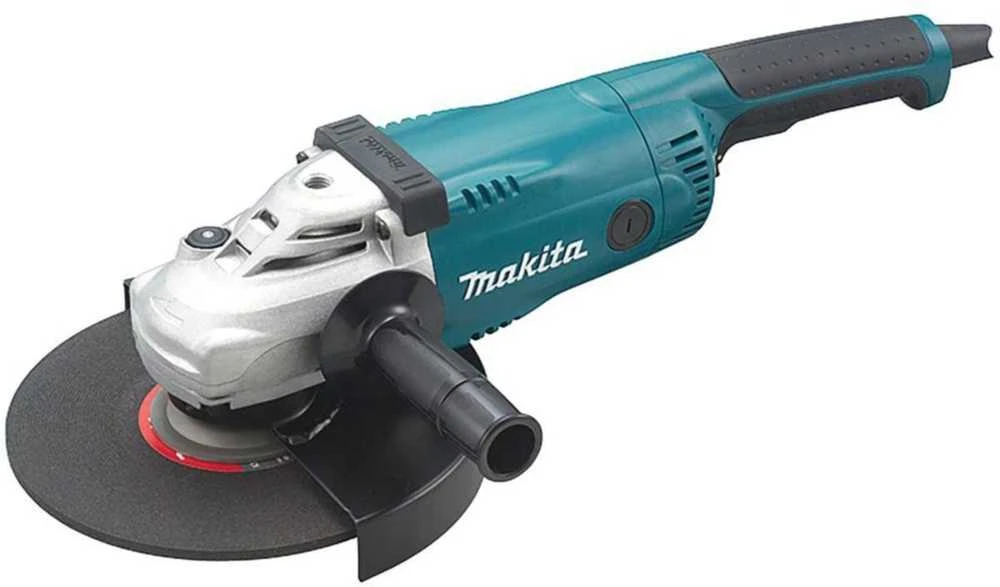 Makita GA9020SF02 Kampinis šlifuoklis, 2200 W, 230 mm, 5,8kg, antivibracinė šoninė rankena, super flanšas