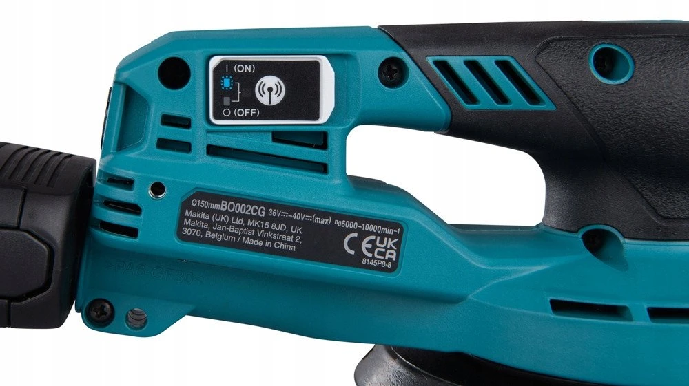 Makita BO002CGZ Akumuliatorinis ekscentrinis šlifuoklis XGT 40V, 150mm/5mm, AWS (be AWS lusto), Be akumuliatorių ir kroviklio!