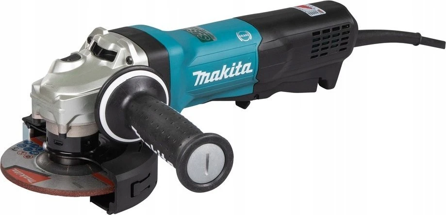 Makita GA5093X01 Kampinis šlifuoklis, 1900 W, 125 mm, SJS², AFT, Mechaninis stabdys, Svirtinis jungiklis, 2800-11500 min-1, antivibracinė šoninė rankena