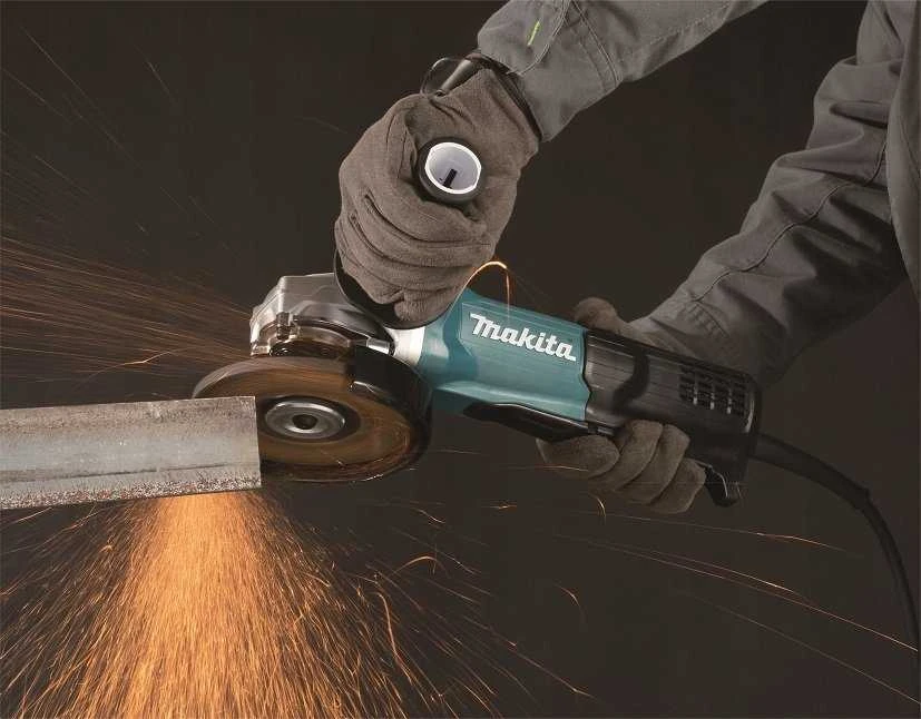 Makita GA5095X01 Kampinis šlifuoklis, 1900 W, 125 mm, SJS², AFT, Svirtinis jungiklis, 11500 min-1, antivibracinė šoninė rankena