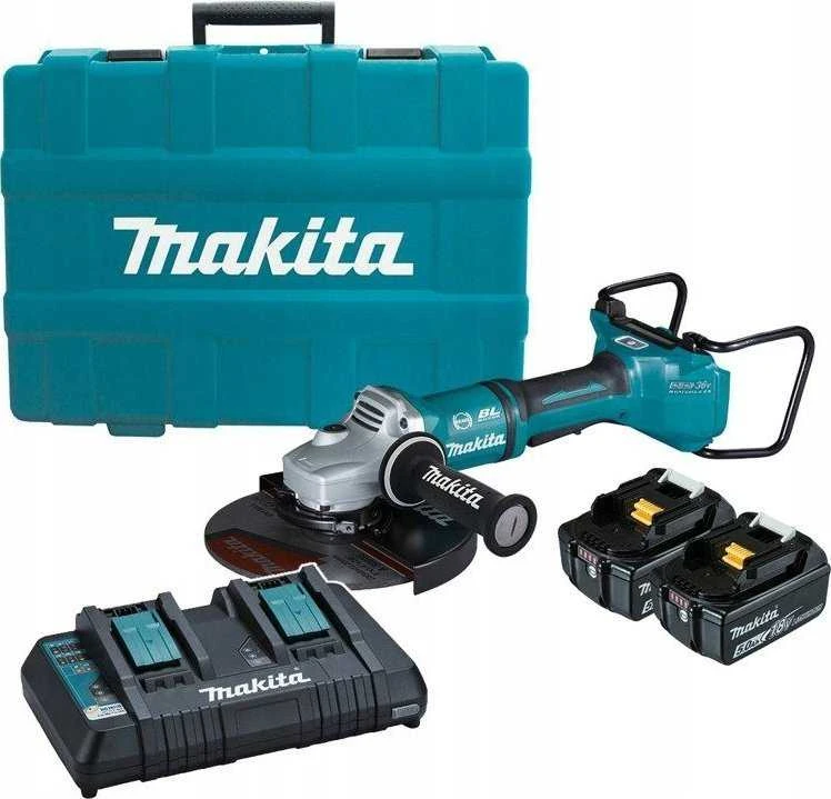 akumuliatorinė kampinis šlifuoklis 230 mm, 2 x 18 V, 2 x 5,0Ah Li-Ion AWS Makita [DGA901T2U1]