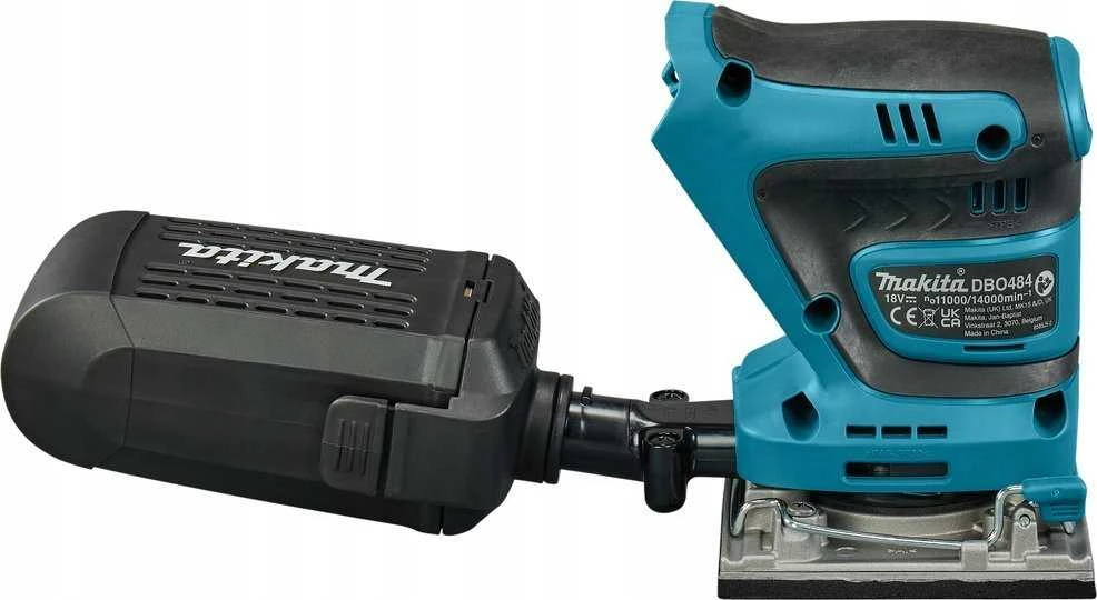Makita plokštuminis šlifuoklis DBO484Z, 18 V, 112x102mm, be akumuliatoriaus ir kroviklio