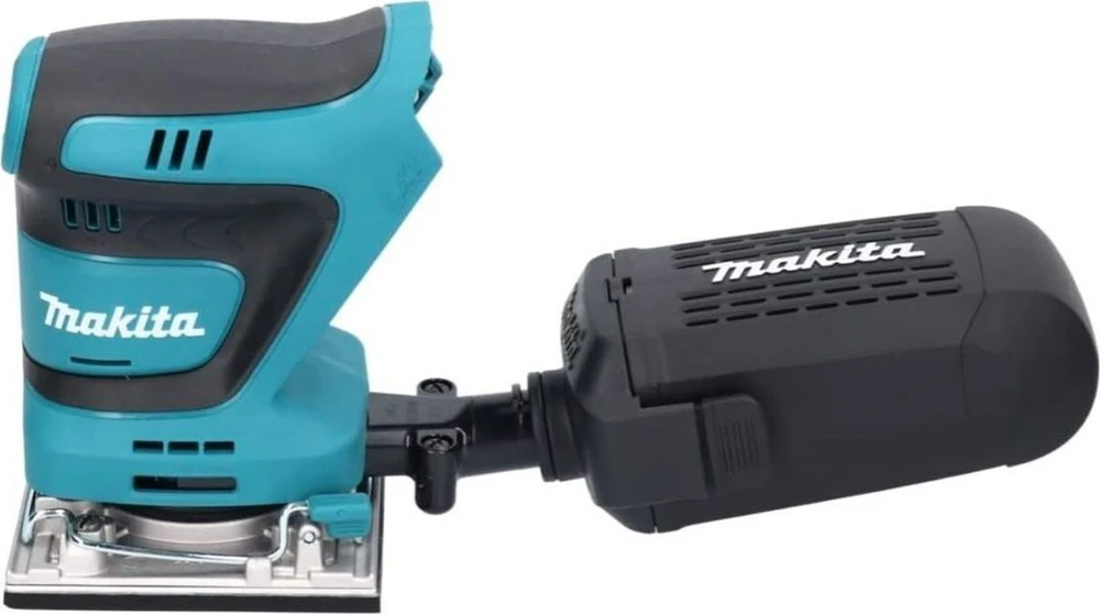 Makita DBO482Z Akumuliatorinis vibracinis šlifuoklis 18V, 114x102mm (Aliumininis pagrindas), Šlifavimo popieriaus dydis 114x102mm, Be akumuliatorių ir kroviklio!