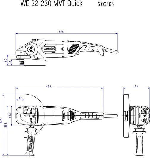 Kampinis šlifuoklis Metabo WE 22-230 MVT