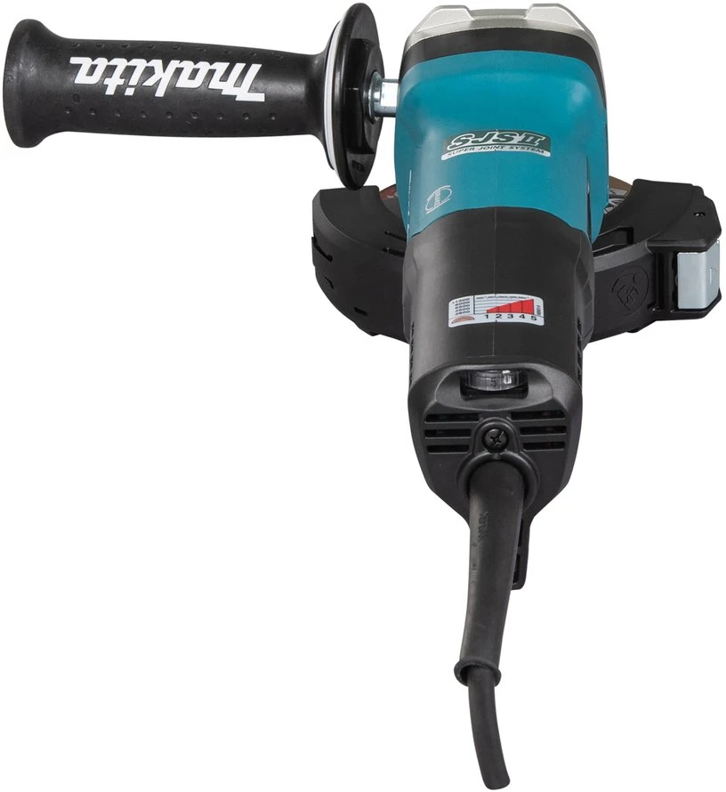Makita GA5093X01 Kampinis šlifuoklis, 1900 W, 125 mm, SJS², AFT, Mechaninis stabdys, Svirtinis jungiklis, 2800-11500 min-1, antivibracinė šoninė rankena