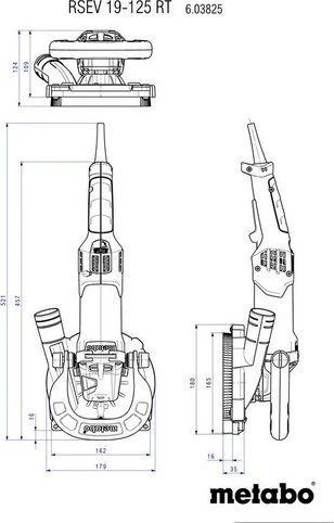 METABO RENOVACIJOS GRINDER RSEV 19-125 RT CASE