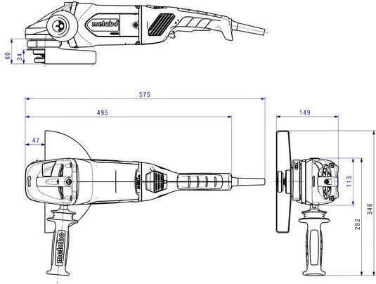 Kampinis šlifuoklis Metabo WE 24-230 MVT; 2400 W