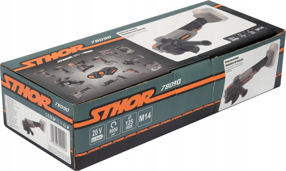 Sthor Toya Sa Poland Akumuliatorinis kampinis šlifuoklis | 20V 125 mm | be baterijos (78090)