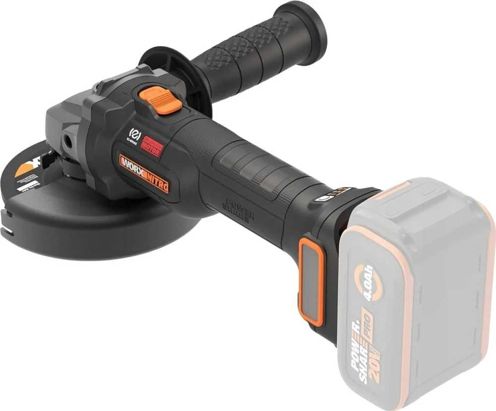 WORX kampinis šlifuoklis 20 V, 125 mm, reguliuojamas greitis, WX814.9