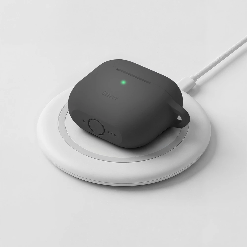 Etteri silikoninis dėklas AirPods 4 juodas