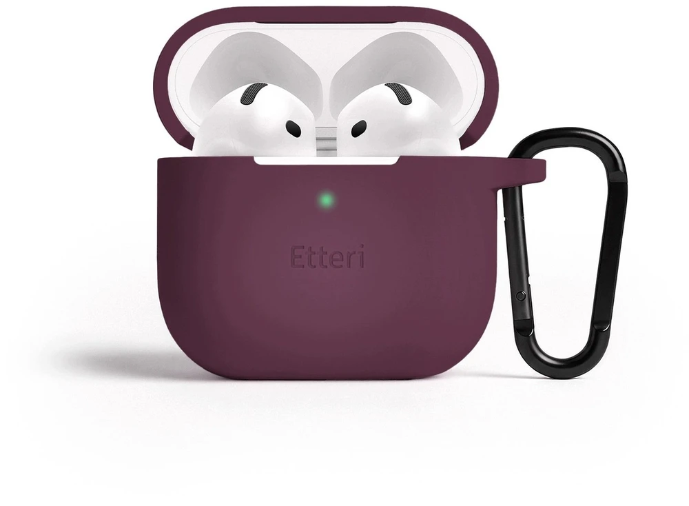 Etteri silikoninis dėklas AirPods 4 tamsios vyšnios spalvos