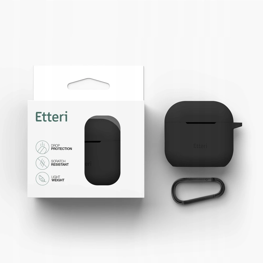 Etteri silikoninis dėklas AirPods 4 juodas