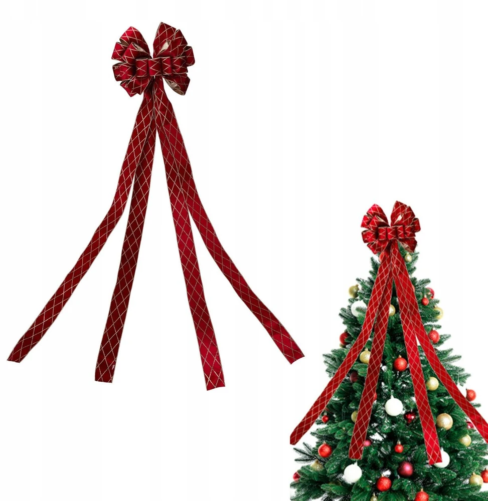 Christmas Decoration Dekoratyvinė juosta Kalėdų eglutei Raudona 130x33 cm