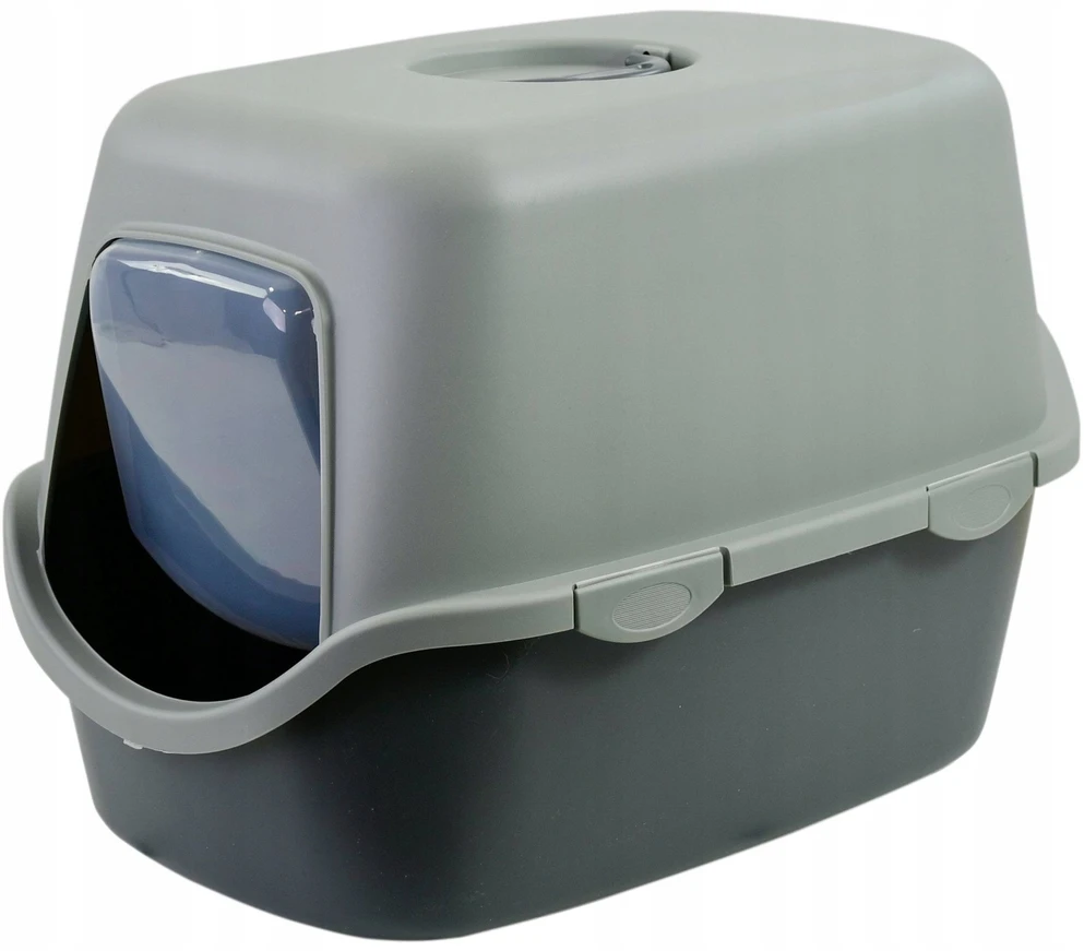 Stefanplast Cat toilet closed Cathy 56x40x40cm pilkas žalias