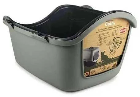 Stefanplast Cat toilet closed Cathy 56x40x40cm pilkas žalias