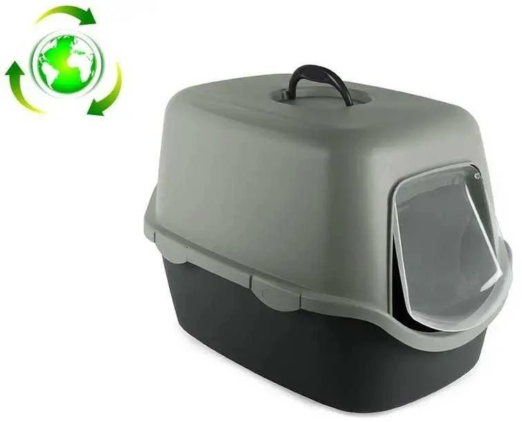 Stefanplast Cat toilet closed Cathy 56x40x40cm pilkas žalias
