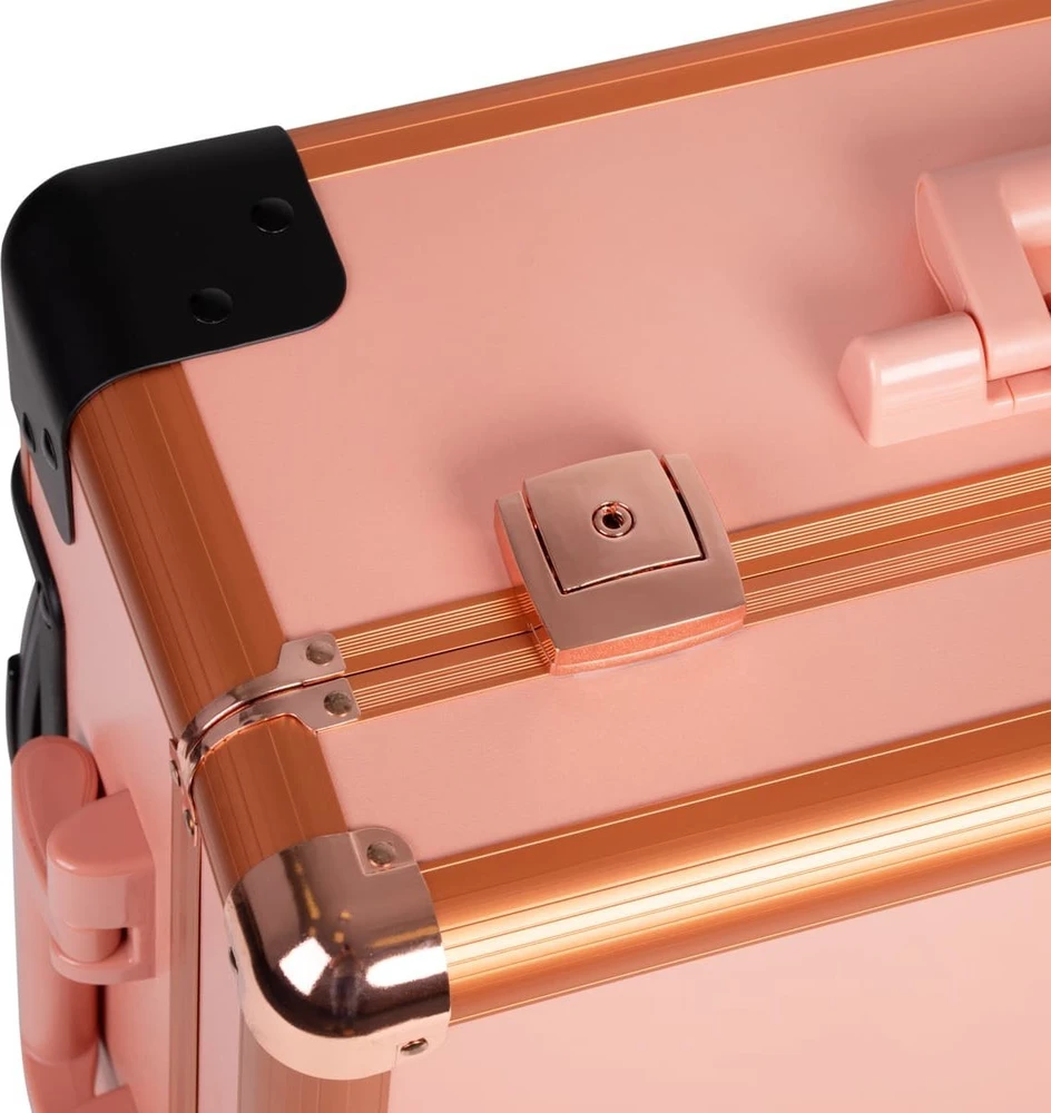 Activeshop Makiažo veidrodis - kosmetikos priemonių lagaminas Portable Gold