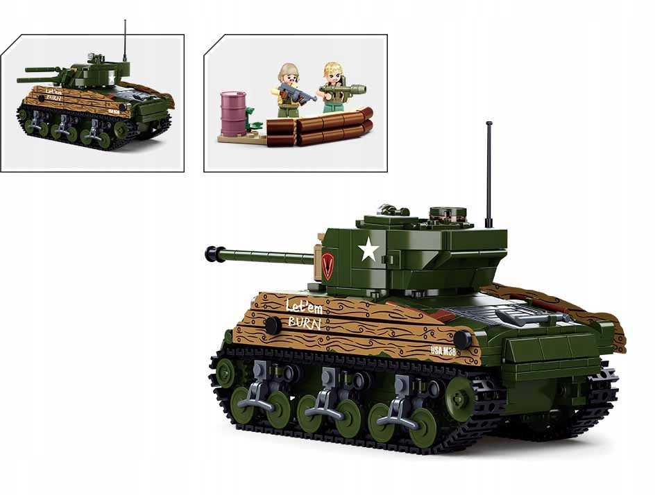 Sluban Blocks Sherman Tank Military 2in1 715 vnt.