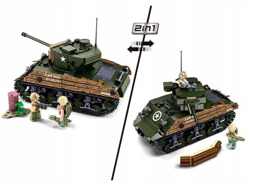 Sluban Blocks Sherman Tank Military 2in1 715 vnt.