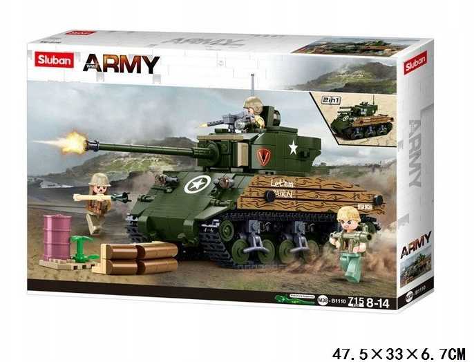 Sluban Blocks Sherman Tank Military 2in1 715 vnt.