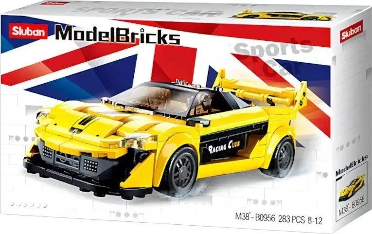 Konstruktorius Sluban Super car Geltona M38-B0956, plastikas