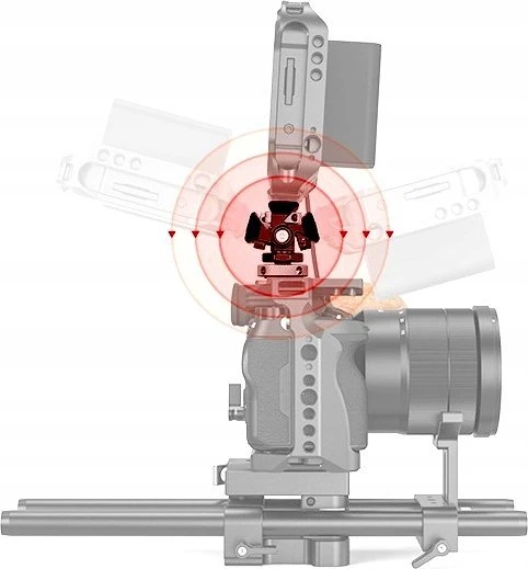 Smallrig 2904 pasukamas ir pakreipiamas reguliuojamas monitoriaus laikiklis su 1/4