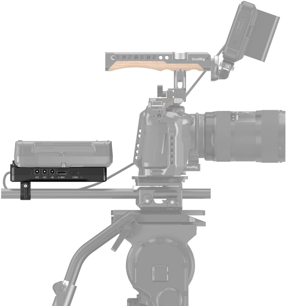 SmallRig 3203 Advanced V-Mount baterijos tvirtinimo plokštė su dvigubu 15 mm strypų spaustuku (3203B)