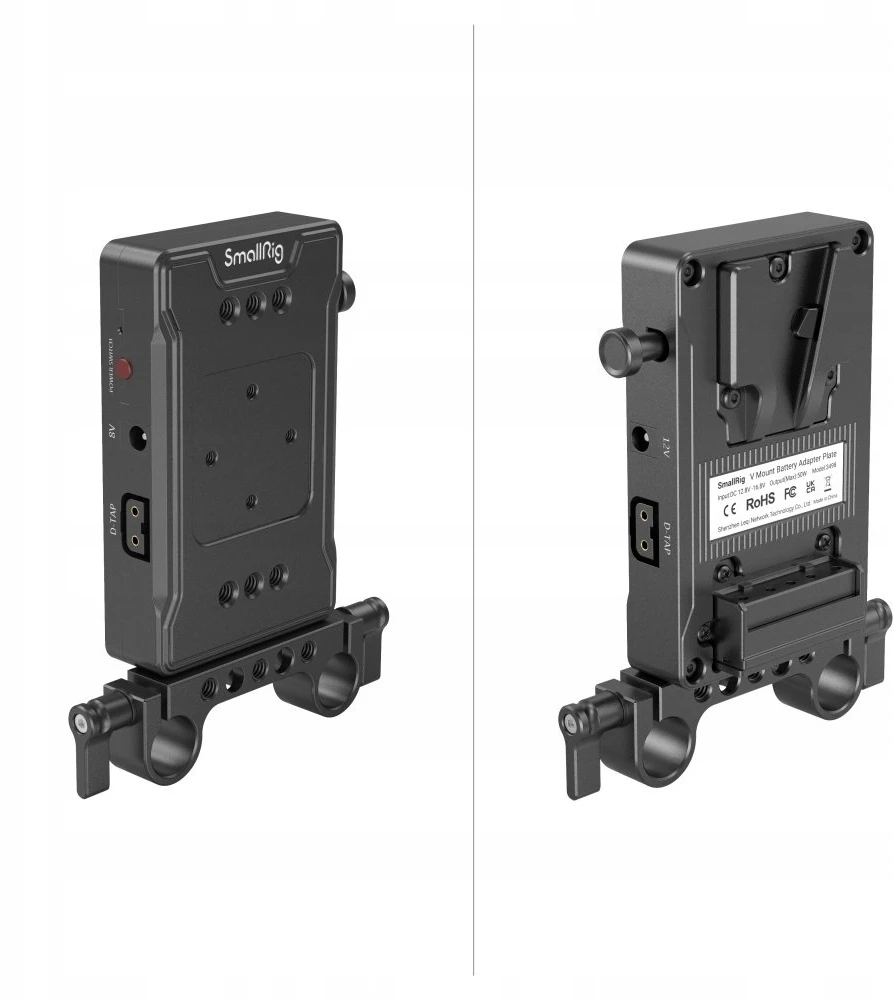 SmallRig 3498 Baterijos adapterio plokštė V-Mount (pagrindinė versija) su dvigubu strypų spaustuku