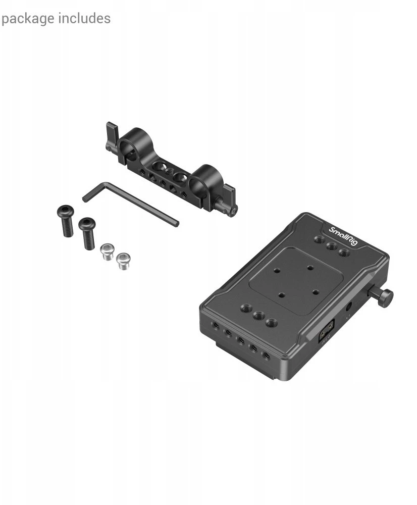 SmallRig 3498 Baterijos adapterio plokštė V-Mount (pagrindinė versija) su dvigubu strypų spaustuku