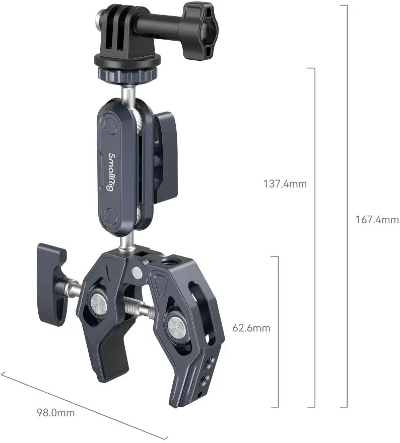 SmallRig 3757 krabą primenantis spaustukas su rutuline galvute ir magiškąja ranka