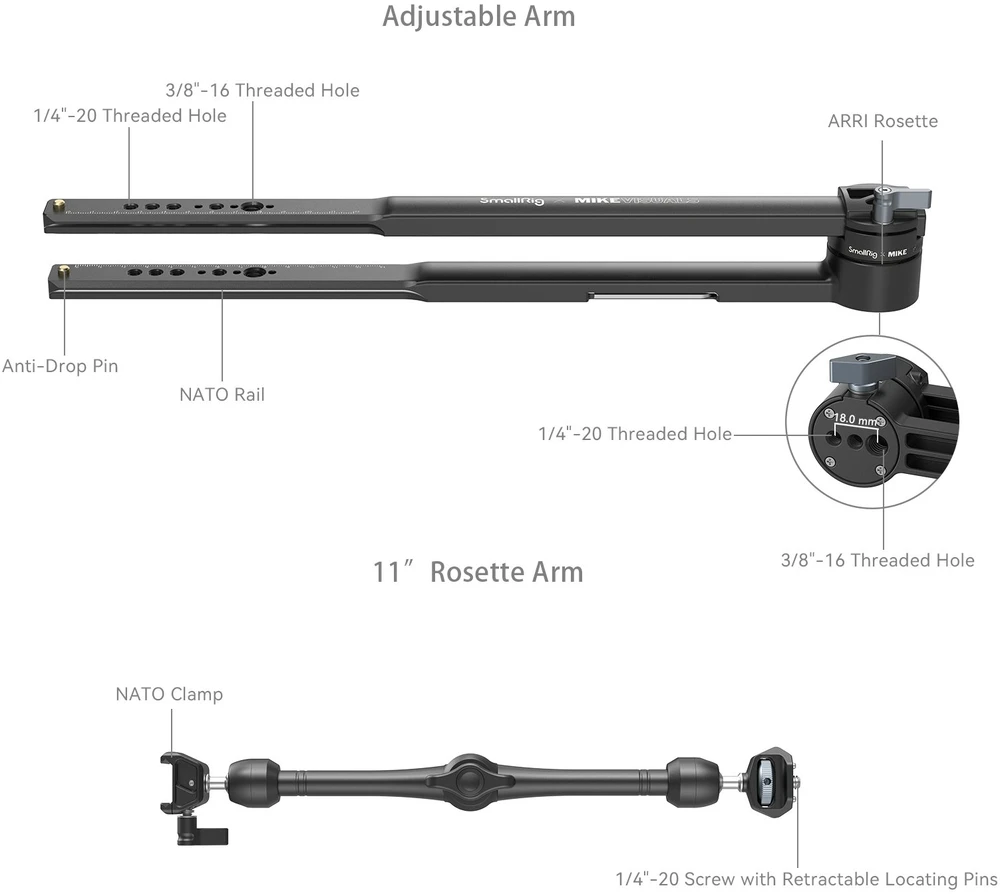 SmallRig 4362 x Mikevisuals Extension Arm Tracking Shot Kit (MD4362)