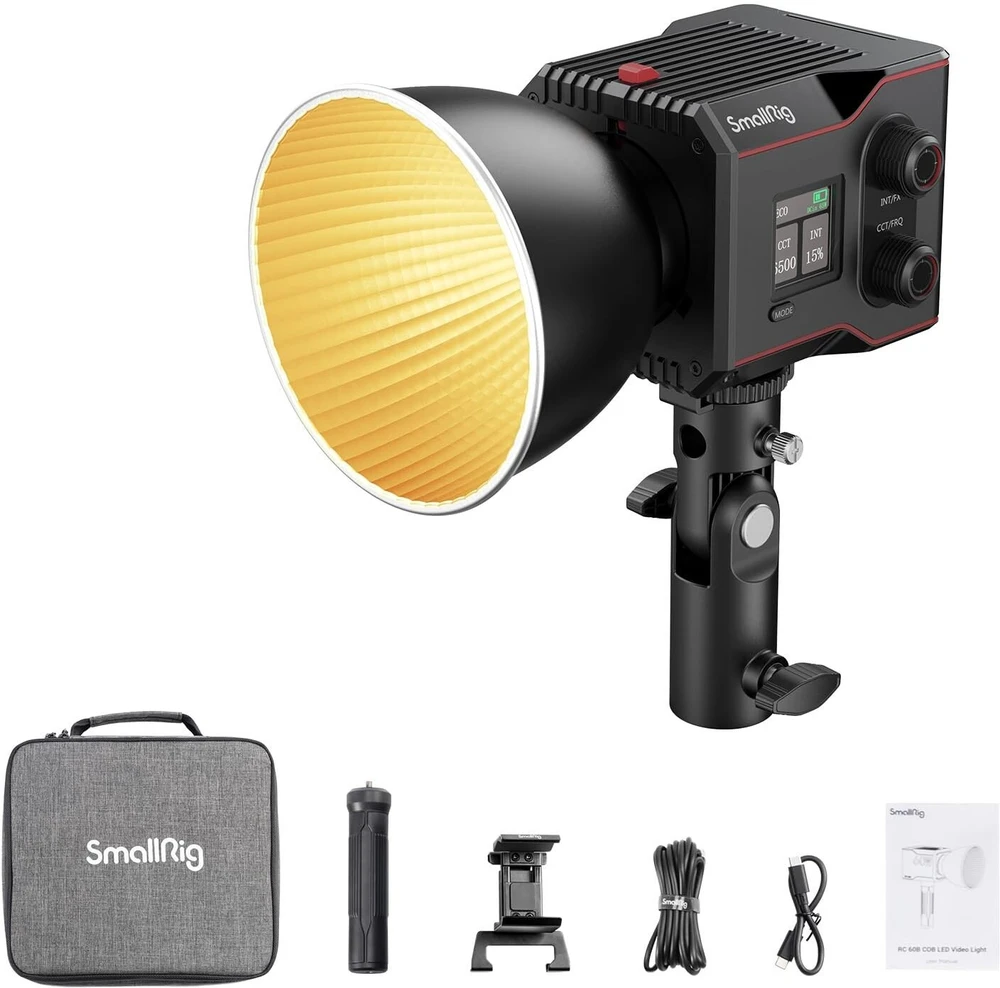 SMALLRIG 4376 LED VIDEO LIGHT COB RC 60B WITH POWERBANK CLAMP