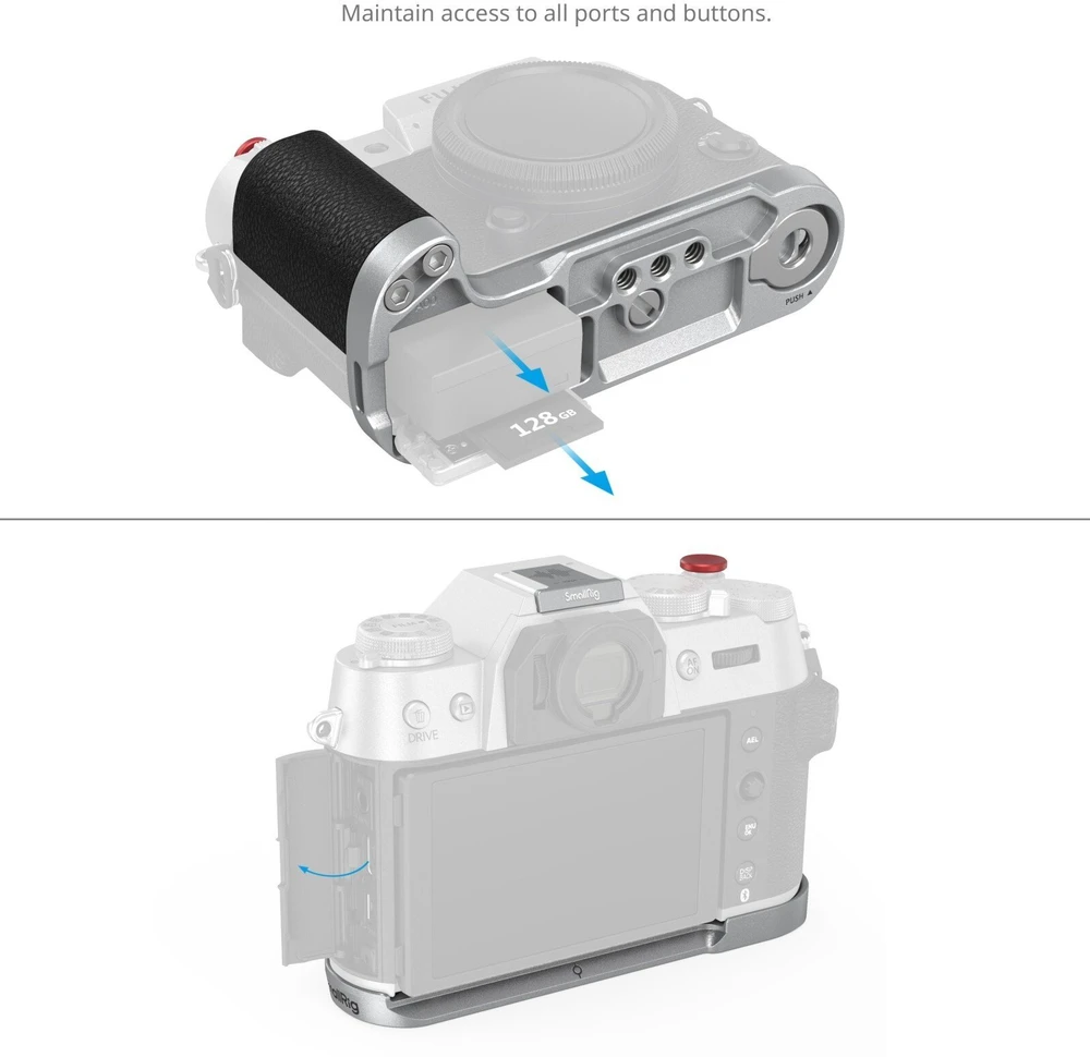 SmallRig 4713 Silicone L-Shape Handle for Fujifilm X-T50 Sidabrinis (4713C)