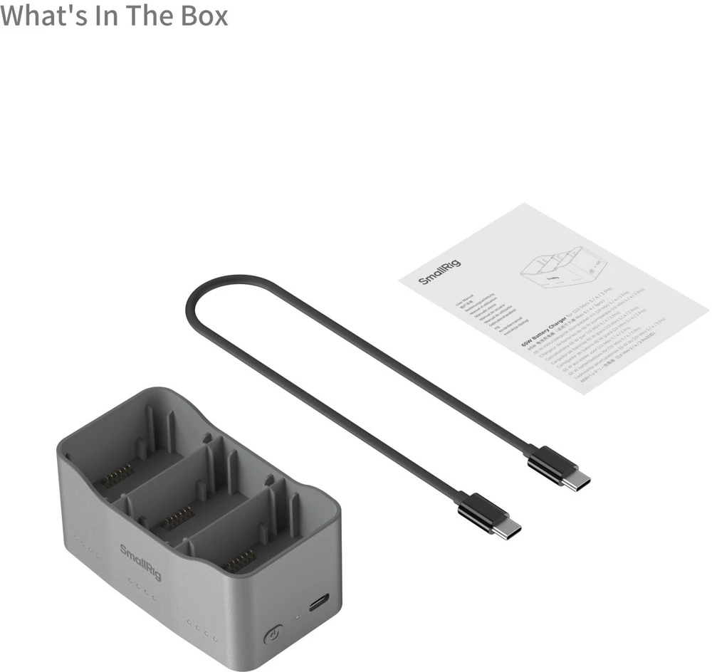 SmallRig 65W Baterija Charger for DJI Mini 5 / 4 / 3 Pro (6501)