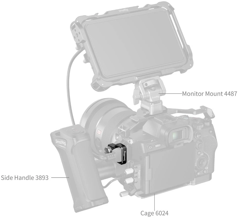 SmallRig Clamp for HDMI Cable for Sony Alpha 7 V / 7 IV Cages (6406)